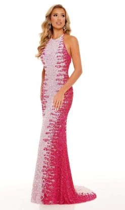 Rachel Allan - 70162 Halter Trumpet Evening Dress
