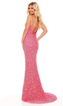 Rachel Allan - 70163 V-Neck Fully Beaded Dress