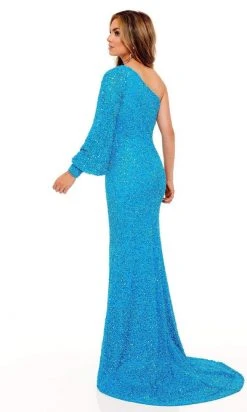 Rachel Allan - 70171 Bishop Sleeve Sequin Gown With Slit 5 Rachel Allan - 70171 Bishop Sleeve Sequin Gown With Slit