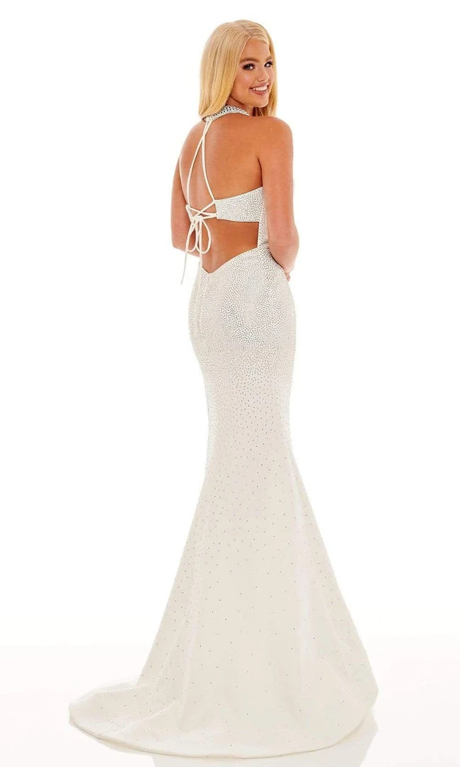 Rachel Allan - 70185 Beaded High Halter Gown 8 Rachel Allan - 70185 Beaded High Halter Gown