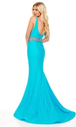 Rachel Allan - 70196 Plunging V-Neck Fringe Evening Dress 9 Rachel Allan - 70196 Plunging V-Neck Fringe Evening Dress