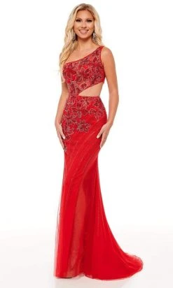 Rachel Allan - 70201 Asymmetrical Floral Evening Dress 12 Rachel Allan - 70201 Asymmetrical Floral Evening Dress