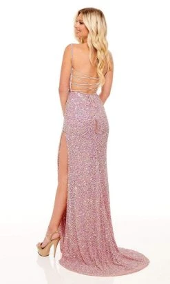 Rachel Allan - 70215 Lace Up Cut Glass Sheath Gown 13 Rachel Allan - 70215 Lace Up Cut Glass Sheath Gown