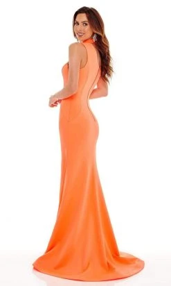 Rachel Allan - 70221 High Halter Mesh Ornate Gown 13 Rachel Allan - 70221 High Halter Mesh Ornate Gown