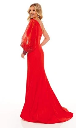 Rachel Allan - 70225 Fitted Asymmetrical Evening Gown