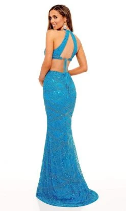 Rachel Allan - 70226 Beaded Sequin Halter Fitted Gown 9 Rachel Allan - 70226 Beaded Sequin Halter Fitted Gown