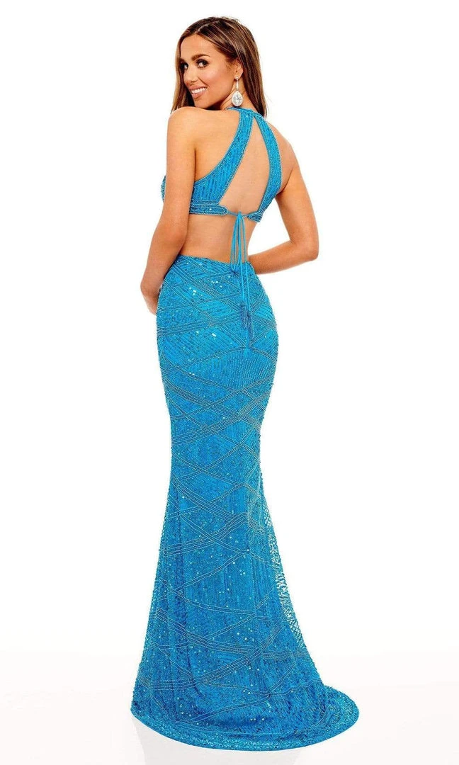 Rachel Allan - 70226 Beaded Sequin Halter Fitted Gown 6 Rachel Allan - 70226 Beaded Sequin Halter Fitted Gown