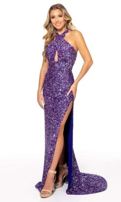 Rachel Allan - 70228 Halter Empire Evening Dress