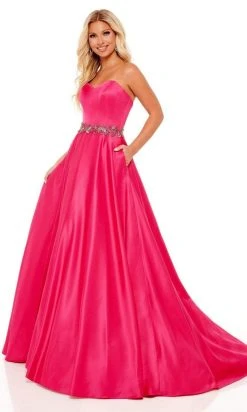 Rachel Allan - 70233 Strapless Beaded Waist Gown