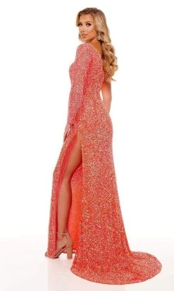 Rachel Allan - 70236 Bead Fringed Asymmetrical Gown 11 Rachel Allan - 70236 Bead Fringed Asymmetrical Gown