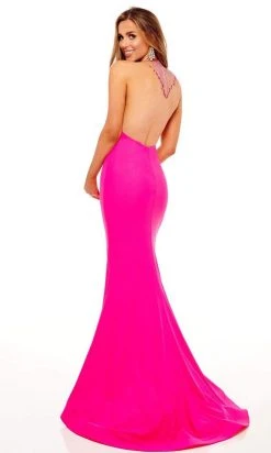 Rachel Allan - 70271 Bead Fringed Back Gown