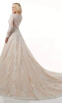 Rachel Allan - M778 Illusion Long Sleeve Lace A-Line Wedding Dress