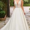 Rachel Allan - M784 Sleeveless Plunging V-Neck A-Line Wedding Gown