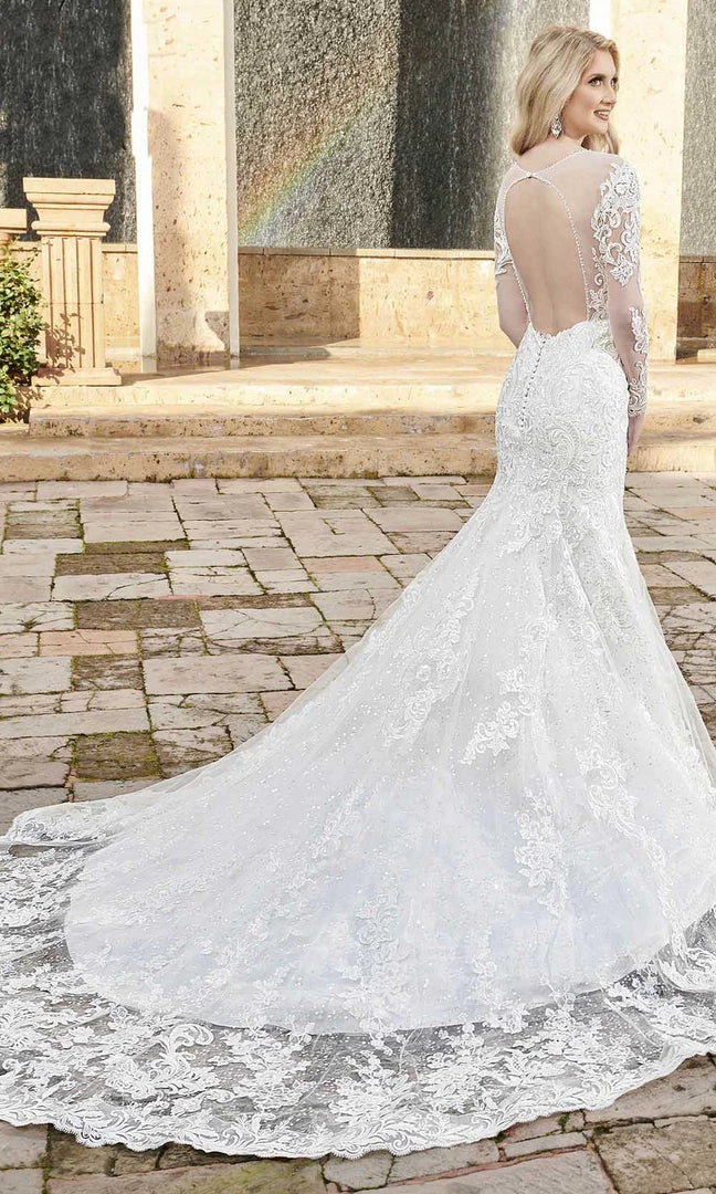 Rachel Allan - M792 Illusion Embroidered Trumpet Bridal 4 Rachel Allan - M792 Illusion Embroidered Trumpet Bridal