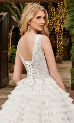 Rachel Allan - M796 Lace Tiered Ruffle Wedding Ballgown