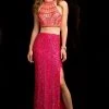 Scala - 25400L Dress In Fuchsia/Coral 2 Scala - 25400L Dress In Fuchsia/Coral