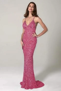 Scala - 47551 Full Sequins Open Back Fitted Evening Gown 25 Scala - 47551 Full Sequins Open Back Fitted Evening Gown