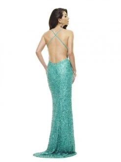 Scala - 47551 Full Sequins Open Back Fitted Evening Gown 23 Scala - 47551 Full Sequins Open Back Fitted Evening Gown