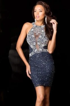 Scala - 48656 Sleeveless High Neck Cocktail Dress 8 Scala - 48656 Sleeveless High Neck Cocktail Dress