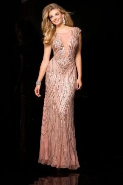 Scala - 48689 Fitted Encrusted Prom Dress