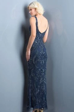 Scala - 48784 Sequin Bateau Sheath Dress