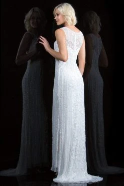 Scala - 48788 Illusion Scoop Neck Sequined Sheath Gown 9 Scala - 48788 Illusion Scoop Neck Sequined Sheath Gown