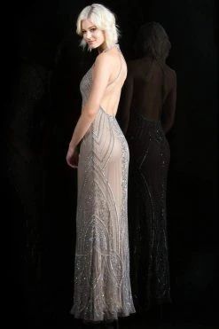 Scala - 48793 Bedazzled Halter Sheath Dress 11 Scala - 48793 Bedazzled Halter Sheath Dress