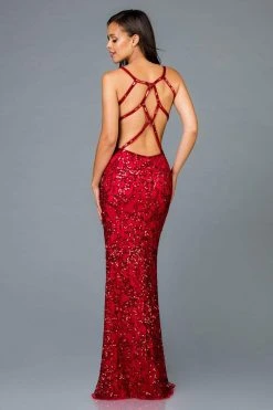 Scala - 48932 Sequin Ornate Sheath Gown 13 Scala - 48932 Sequin Ornate Sheath Gown