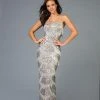 Scala - 48934 Embellished Fringed Sheath Evening Dress 1 Scala - 48934 Embellished Fringed Sheath Evening Dress