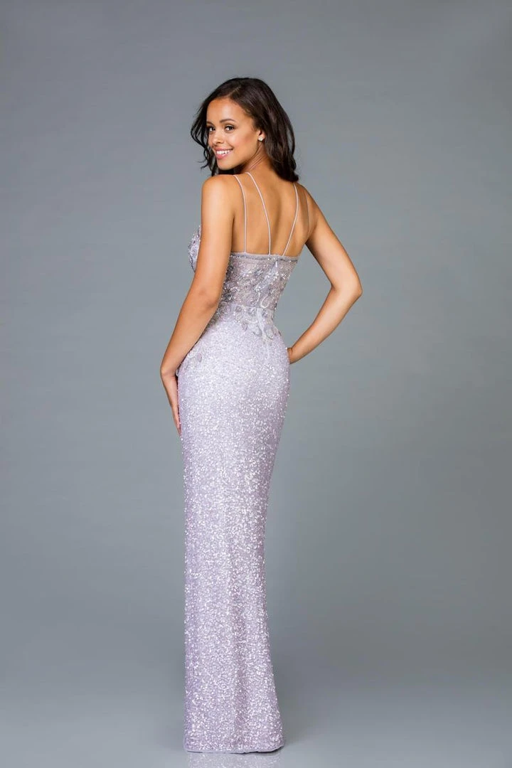 Scala - 48940 Embellished Halter Gown With Slit 6 Scala - 48940 Embellished Halter Gown With Slit
