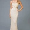 Scala - 48946 Sequined Midriff Cutout Long Sheath Gown 2 Scala - 48946 Sequined Midriff Cutout Long Sheath Gown