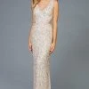 Scala - 48962 Sequined V-neck Long Sheath Dress 2 Scala - 48962 Sequined V-neck Long Sheath Dress