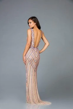 Scala - 60003 Beaded Illusion Bateau Sheath Dress 9 Scala - 60003 Beaded Illusion Bateau Sheath Dress