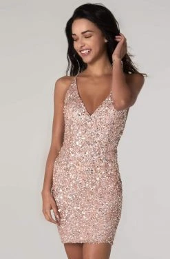 SCALA - 60060 Neon Open Back Sequined Short Dress