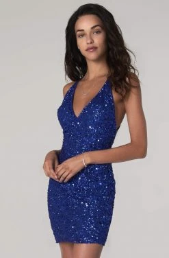 SCALA - 60060 Neon Open Back Sequined Short Dress