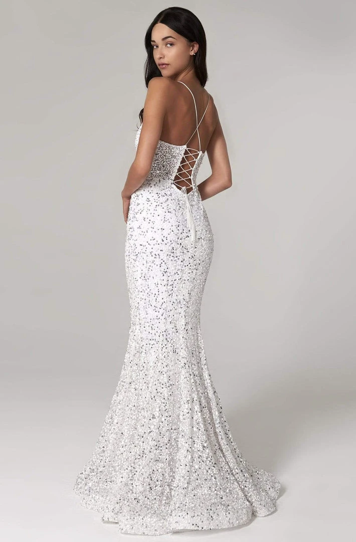 SCALA - 60080 Sequined Fit Trumpet Dress 4 SCALA - 60080 Sequined Fit Trumpet Dress