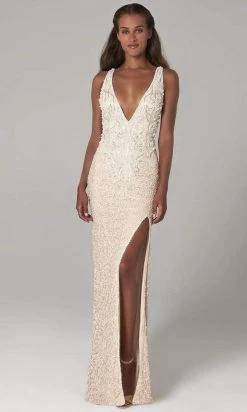 SCALA - 60082 Embellished Sheer Back Long Dress