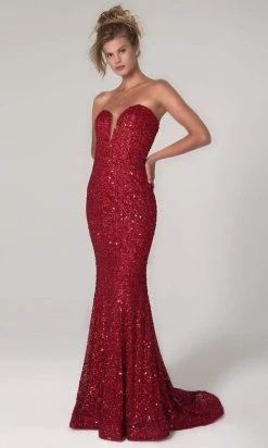 SCALA - 60093 Strapless Sweetheart Sheath Dress