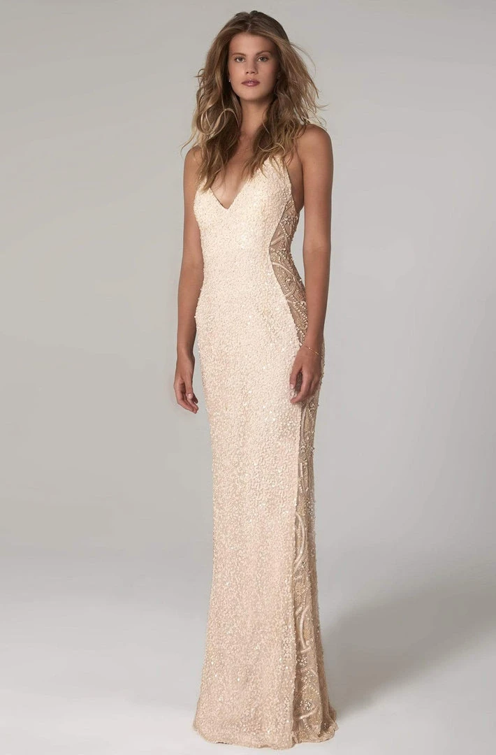 SCALA - 60096 V-Neck Sequined Long Dress 3 SCALA - 60096 V-Neck Sequined Long Dress