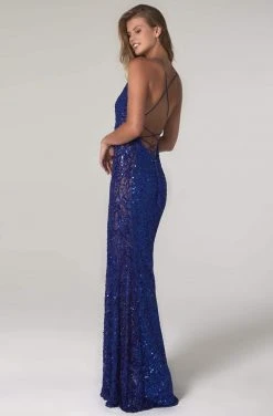SCALA - 60096 V-Neck Sequined Long Dress 13 SCALA - 60096 V-Neck Sequined Long Dress