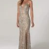SCALA - 60101 Embellished V-Neck Long Column