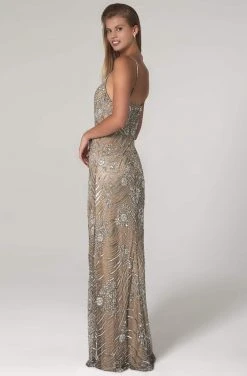 SCALA - 60101 Embellished V-Neck Long Column 9 SCALA - 60101 Embellished V-Neck Long Column