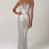 SCALA - 60105 Sequined Shiny Column Dress