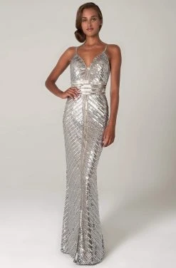 SCALA - 60105 Sequined Shiny Column Dress