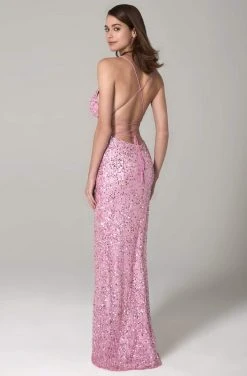 SCALA - 60116 Sequined Long Column Dress