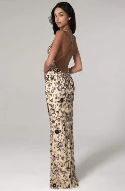 SCALA - 60129 Floral V-Neck Column Dress