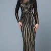 SCALA - 60189 Sequin Embellished Illusion Scoop Dress 2 SCALA - 60189 Sequin Embellished Illusion Scoop Dress