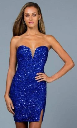 SCALA - 60195 Strapless Sweetheart Fully Beaded Fitted Cocktail Dress 16 SCALA - 60195 Strapless Sweetheart Fully Beaded Fitted Cocktail Dress