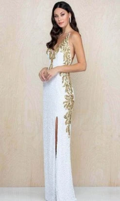 SCALA 60225 - Sleeveless Sequined Long Dress