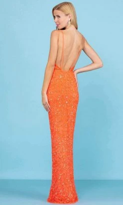 SCALA - 60261 Intricate Sequin Gown With Slit 17 SCALA - 60261 Intricate Sequin Gown With Slit